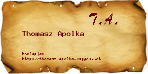 Thomasz Apolka névjegykártya